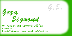 geza sigmond business card